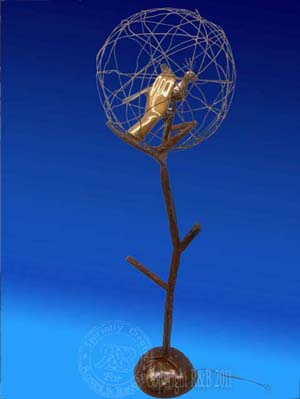 Lampadaire sculpture acier 